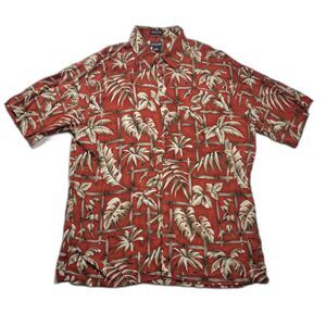St. John's Bay Men's SS Hawaiian Shirt Red L